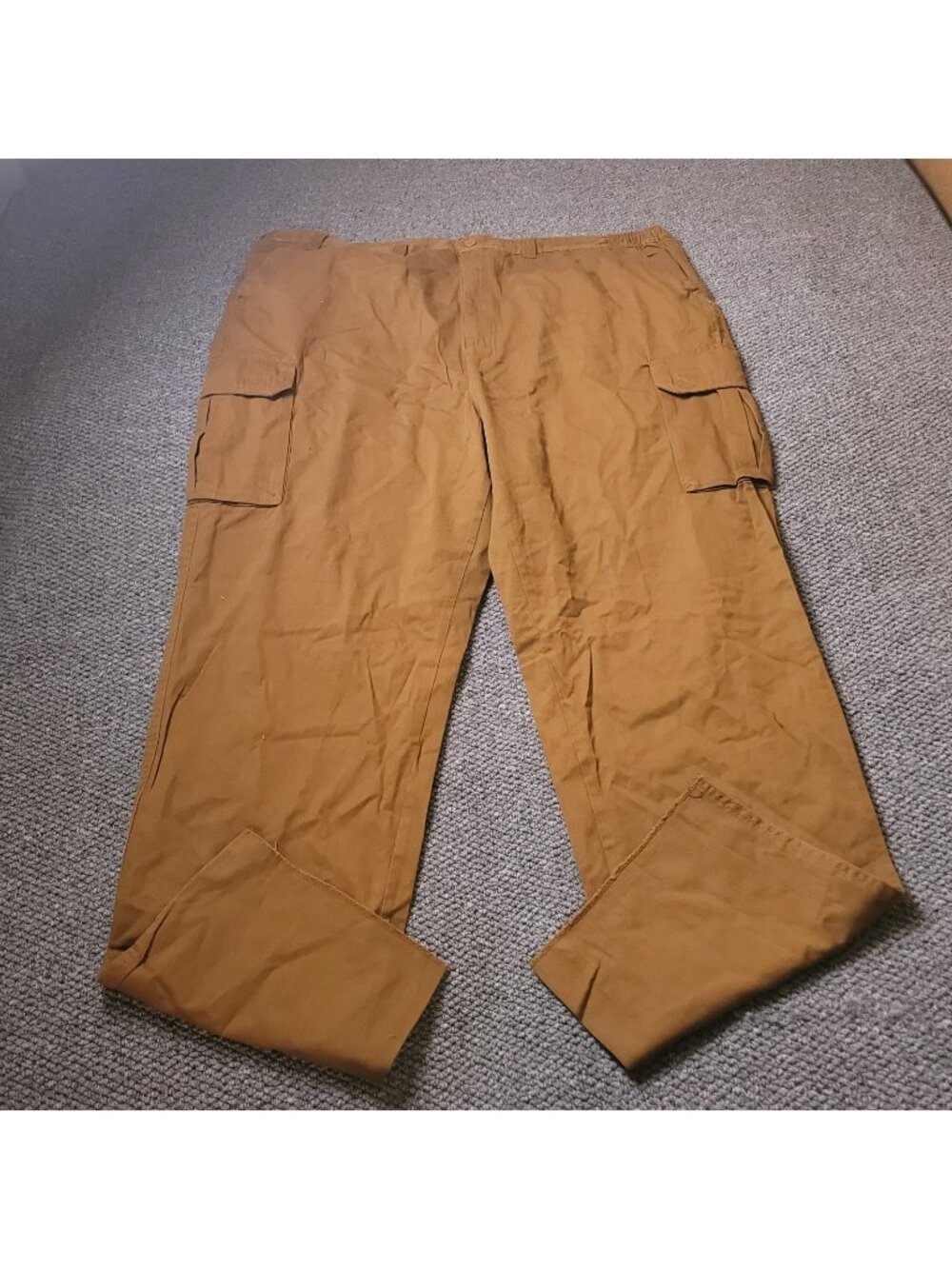 Boulder Creek Cargo Pants Mens 54 x38L Big Tall Khaki Elastic LL Chino Brown y2K
